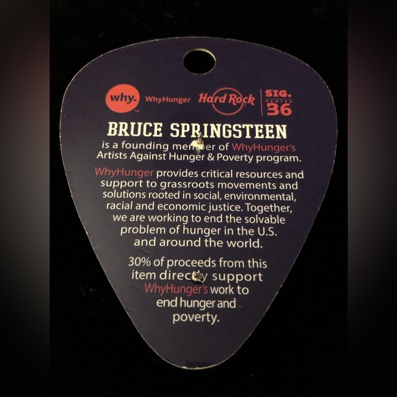 HARD ROCK CAFE MLB YANKEE STADIUM BRUCE SPRINGSTEEN NY SIGNATURE GUITAR LE PIN - Picture 5 of 5